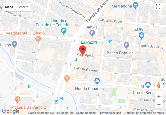 Mapa Clínica dental Odontomet Villena Santa Cruz de Tenerife