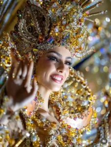 Carla Castro, Reina del Carnaval de Santa Cruz de Tenerife, luciendo su sonrisa tras su tratamiento en la clínica.